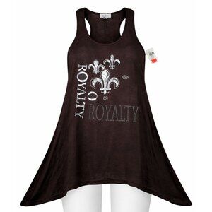 Vintage Cover Charge Flared Graphic Tank Top L Brown Racerback Casual Streetwear